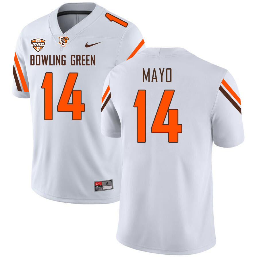 Bowling Green Falcons #14 Davian Mayo College Football Jerseys Stitched Sale-White